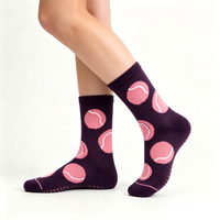 Chaussettes Mary Jane Barre Grip pour jeunes, personnalisables avec lettres, en coton peigné doux, soutien de la voûte plantaire, semelle antibactérienne, sans coutures