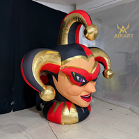 Tête gonflable de clown d'horreur imprimée sur mesure, grand clown squelette gonflable pour décoration de jardin et de carnaval à domicile