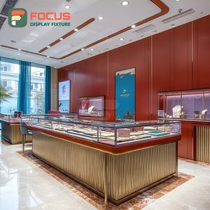 Exhibidores Modernos para Joyería, Vitrina de Vidrio con Marco Metálico para Tienda de Joyería - Product Image 2