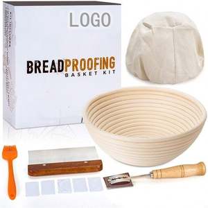 Plateau d'épreuvage pour pâte à Pizza Kits de notation de <span class=keywords><strong>lame</strong></span> de pain Ensemble de réchauffement traditionnel fait maison Panier Banneton en plastique Tissu de <span class=keywords><strong>boulanger</strong></span> - Product Image 5