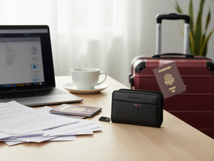 Portacarte a Fisarmonica da Uomo JD, 7 Pollici, in Pelle PU con Chiusura a Cerniera, Stile Minimalista - Product Image 2