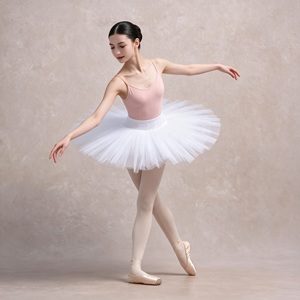Falda Tutú de Ballet Blanca, Clásica, de Media Pierna, Vestido de Danza con Capas de Tul, Traje de Práctica y Actuación para Mujer - Product Image 2
