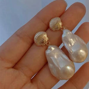 S925 Silver Ear Studs DIY Pearl Accessories Empty Support Shell with 10-15mm Round <b>Beads</b> 21319 <b>Flexible</b> Ear Studs - Product Image 3