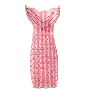 Flotador inflable de cola de sirena rosa y azul de PVC para adultos, accesorio para piscina. - Product Image 4