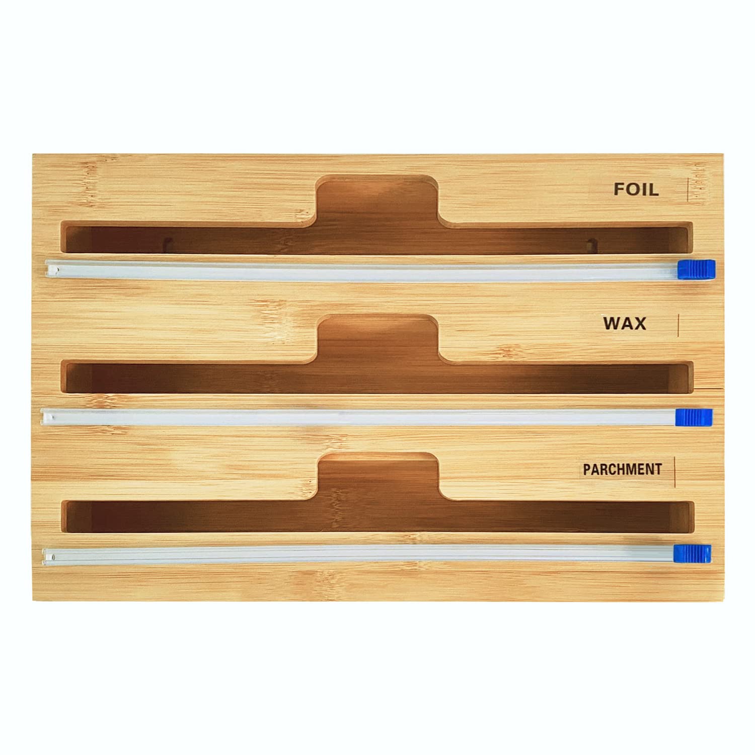 Диспенсер для обертывания из бамбука, кухонный органайзер для фольги, растягивающийся, с резаком