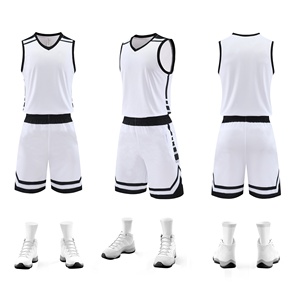 Ensemble d'uniformes de balle bleue unisexe à séchage rapide nouvellement conçu tissu antidérapant pour maillots de basket-ball américains pour adultes et enfants - Product Image 1