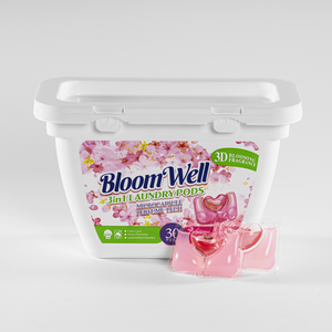 BloomWell Capsules de <span class=keywords><strong>lessive</strong></span> écologiques jetables 3-en-1 Nettoyage en profondeur Technologie microcapsule <span class=keywords><strong>Parfum</strong></span> longue durée pour vêtements - Product Image 1