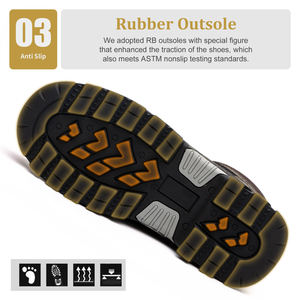 Botas de Trabajo JIANKUN para Hombre, de Alta Calidad, Impermeables, de Cuero Genuino, con Puntera de Acero, Anti-Impactos, Estilo Vaquero, de Goma, Ariat, para Mujer - Product Image 5