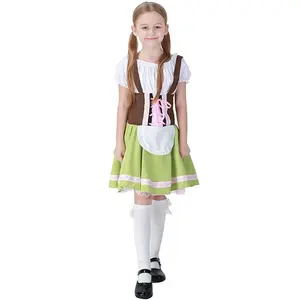 Детский костюм Октоберфеста, платье горничной пива, немецкое детское платье для девочек, баварский костюм на Хэллоуин