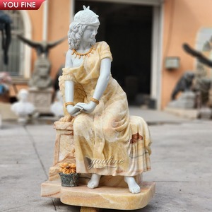 Statues de demoiselles d'honneur en <span class=keywords><strong>marbre</strong></span> sculptées à la main grandeur nature YOUFINE, art classique pour villa, décoration extérieure - Product Image 6