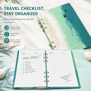 Diario Costero Recargable Impermeable con Diseño Oceánico, Planificador Multiusos para Notas de Oficina y Álbum de Recortes de Viajes - Product Image 1