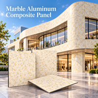 Panneau composite en aluminium marbré à veines prononcées, 3 mm, revêtement PE, plaque ACP pour revêtement décoratif de colonnes intérieures