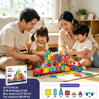 Ensemble de blocs de construction magnétiques éducatifs STEM DIY 2026, tuiles magnétiques de 3,75 cm et 7,5 cm, jouets de construction créatifs pour enfants