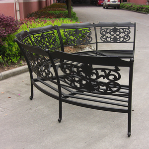 كرسي معدني خارجي كبير دائري مزدوج كرسي دائري خلفي لتناول الطعام - Product Image 6