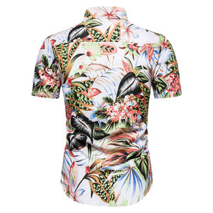 MS-25 2021 nouvelle mode décontractée pour hommes imprimé hawaïen chemise à manches courtes plage chemise pour hommes - Product Image 2