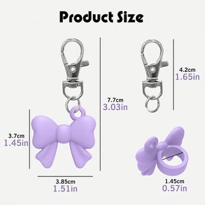 Empty Lip Gloss Tube Cute Silicone <b>Bow</b> Lipstick Case <b>Holder</b> Keychain Squeeze Lip Balm Bottle for Travel Makeup - Product Image 4