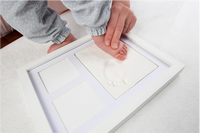 Kit de moulage de mains et de pieds de nouveau-né en MDF durable pour cadre photo de révélation du sexe du bébé