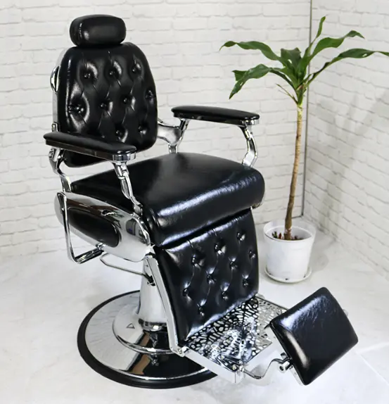 빈티지 다목적 의자 Reclining 의자 이발사 극 이발사 의자 골동품 살롱 가구 헤어 살롱 장비