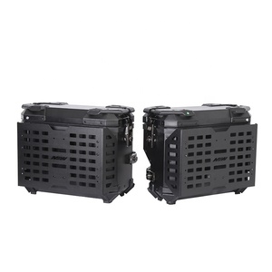 Boîte à bagages latérale multifonctionnelle en aluminium noir blindé 38L/45L pour <span class=keywords><strong>moto</strong></span>, idéale pour le tourisme et le camping - Product Image 5