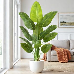 Árboles Artificiales <span class=keywords><strong>de</strong></span> Hoja <span class=keywords><strong>de</strong></span> Plátano <span class=keywords><strong>de</strong></span> 60 Pulgadas <span class=keywords><strong>con</strong></span> 14 <span class=keywords><strong>Hojas</strong></span>, Maceta Artificial <span class=keywords><strong>para</strong></span> Decoración del Hogar, Planta Artificial Realista <span class=keywords><strong>de</strong></span> Ave del <span class=keywords><strong>Para</strong></span>íso - Product Image 6