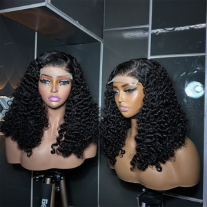 Peluca <span class=keywords><strong>Afro</strong></span> Rizada Corta Bob de Cabello Humano con Encaje Frontal, Cabello Virgen Vietnamita HD Sin Pegamento para Corte Mixto, Peluca Remy para Mujeres Negras - Product Image 5