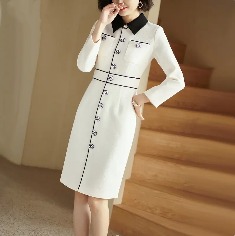 Manufacturer Custom Women's Fashion Pencil Dress Formal Career Dresses Formal Elegant Office Lady