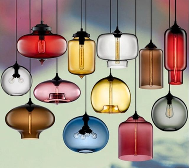JYLIGHTING Vintage Nordic Loft Glass Hanging Indoor Staircase Unique Led Designed Light for Home Bedroom bar Pendant Gold for Kitchen