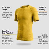 Camiseta de Lana Merino de Secado Rápido, Absorbe la Humedad, Manga Corta, para Correr al Aire Libre, Entrenamiento Deportivo