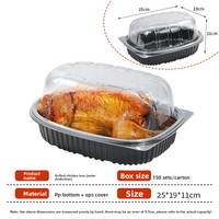 Boîtes à lunch jetables en plastique de qualité alimentaire anti-buée pour poulet rôti, canard rôti, pigeon bébé - Respectueuses de l'environnement, non toxiques