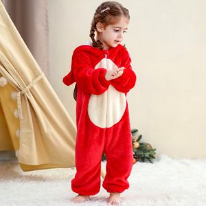 Michley 2025 usine en gros commande en gros vêtements pour bébé barboteuse <span class=keywords><strong>de</strong></span> noël rouge père noël avec chapeau détachable et <span class=keywords><strong>renne</strong></span> imprimer 0-36M - Product Image 3