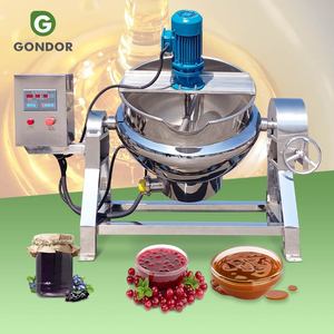 Olla de Vapor con Inclinación Automática de 100 Galones/200 Litros, Olla Grande con Doble Agitador, Olla de Cocción con Mezclador Doble - Product Image 1