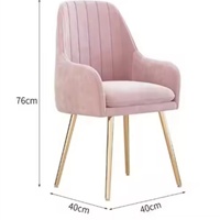 Chaise de restaurant en gros, mobilier de salle à manger moderne, chaise de salle à manger nordique en métal, chaise de salle à manger en velours avec pieds en métal