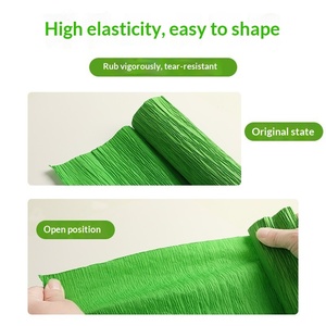 Guirnalda de flecos de color verde extrafino y grueso, serpentinas de regalo de 60 g/m², papel crepé morado de alta elasticidad, rollo jumbo de papel crepé arrugado fino para flores. - Product Image 4