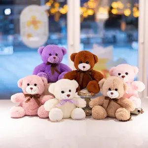 Songshan Toys Custom Logo Low MOQ Small Stuffed Animal Toy Cute Soft Plush 20cm Teddy Bear Clothes Printed T-shirt Gift For Kids