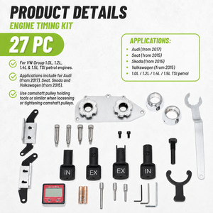 ชุดเครื่องมือตั้งเวลาวาล์วเครื่องยนต์สำหรับรถยนต์ VW Audi Seat Skoda <span class=keywords><strong>1.0</strong></span> 1.2 1.4 1.5 <span class=keywords><strong>TSI</strong></span> เบนซิน EA211 ชุดล็อคเพลาลูกเบี้ยว - Product Image 3