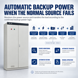 Interruptor de Transferencia Automática (ATS) de 100A-630A 400V, Gabinete ATS 3P <span class=keywords><strong>4P</strong></span> para Doble Alimentación y Respaldo de Generador - Product Image 2