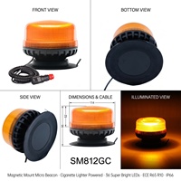 Lámpara de Señalización de Seguridad Giratoria para Techo de Coche, Color Ámbar, con Certificación ECE R10 R65, Luz Estroboscópica de Advertencia