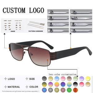 Gafas de Sol de Piloto, Montura Metálica Rectangular, Lentes Degradadas de Aro Completo, 100% Protección UV, Unisex para Adultos, para Exteriores - Product Image 2
