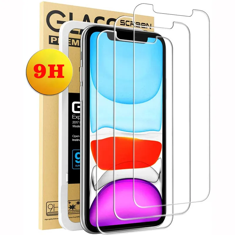 For iphone 11 Screen Protector Film, High Quality Shockproof 9H Tempered Glass Screen Protector for iphone samsung Mobile Phone