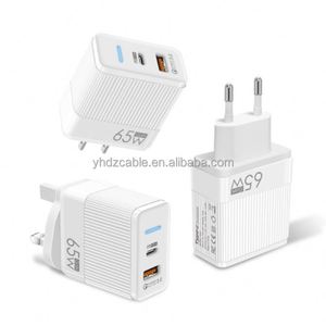 New PD33W 65W GAN Type <b>C</b> Charger 2-Port A+<b>C</b> Fast Charger With QC3.0 Smart USB Adapter for Mobile Phone <b>Charging</b> - Product Image 2