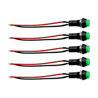 Interrupteur à bouton-poussoir momentané PBS-11B 12 mm, bouton-poussoir vert pré-câblé à 2 broches à réinitialisation automatique pour équipement électrique DIY
