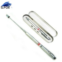 Antenne télescopique rétractable 4 en 1 Pointeur d'enseignement Stylo laser rouge Lampe de poche à led Stylo à bille