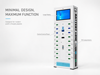 Station de recharge électronique à 10 baies avec casier sécurisé, structure assemblée, fonction de paiement par carte de crédit, certifiée CE, résistante à la rouille