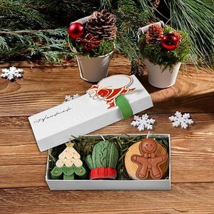 Support de bougie artisanal éco-responsable en trois parties pour Noël, parfum et couleur personnalisés, décoration de cadeau de fête avec rennes - Product Image 2