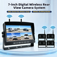 Caméra de recul numérique sans fil 7 pouces IPS 4 écrans 1080p HD double objectif vision nocturne enregistrement en boucle pour enregistreur vidéo de camion