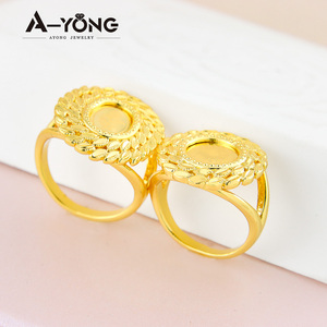 Nova Personalidade Tendência Moeda de Ouro Anéis de Casamento das Mulheres Flor 18k Anéis de Ouro para As Mulheres 24k - Product Image 4