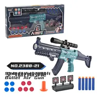 Arma de ar macia bala, pistola de brinquedo, conjunto de bomba de ar mecânica para menino, bola macia, brinquedos de bala com som e luz