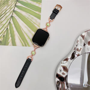 <span class=keywords><strong>Bracelet</strong></span> fleur en <span class=keywords><strong>cuir</strong></span> de luxe haut de gamme pour Apple iwatch smartwatch s10 nouvelle 56789 chaîne se femmes s9 - Product Image 3