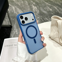Étui magnétique mat en TPU PC pour iPhone Duo16 17 18 Pro Max, coque de téléphone magnétique colorée antichoc, étui de protection pour téléphone portable