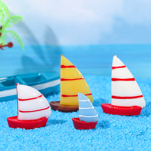 ZAKKA <b>Miniature</b> Resin Sailboats Model Craft Home Decoration Artistic Ornament Irregular Shape WX-56 - Product Image 3